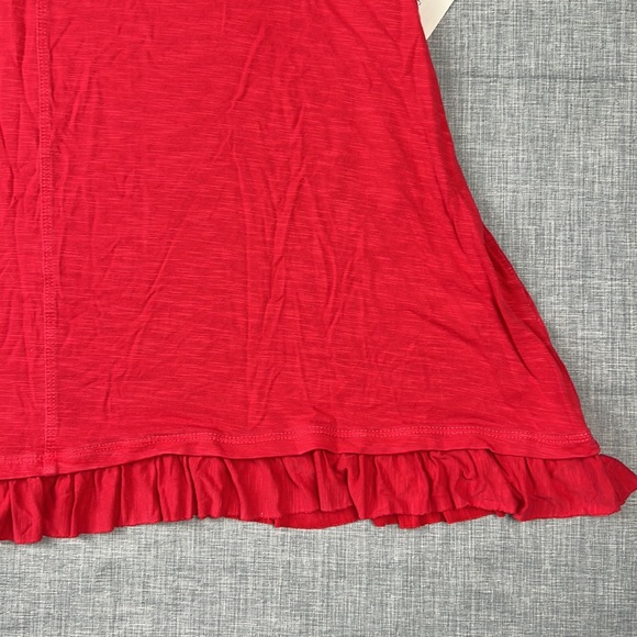 Style & Co Red Ruffle Hem Short Sleeve Top XL - Picture 4 of 5